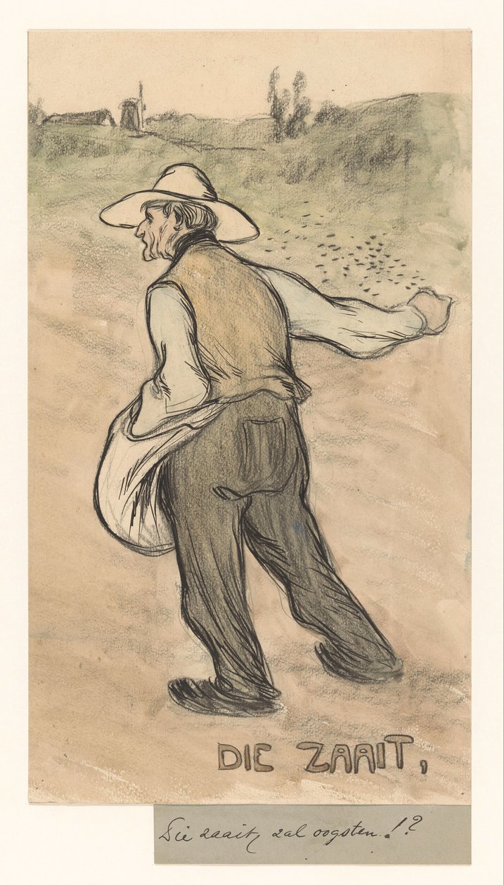 Kim eker, [biçecek] (nesne üzerindeki başlık) by Jan de Waardt