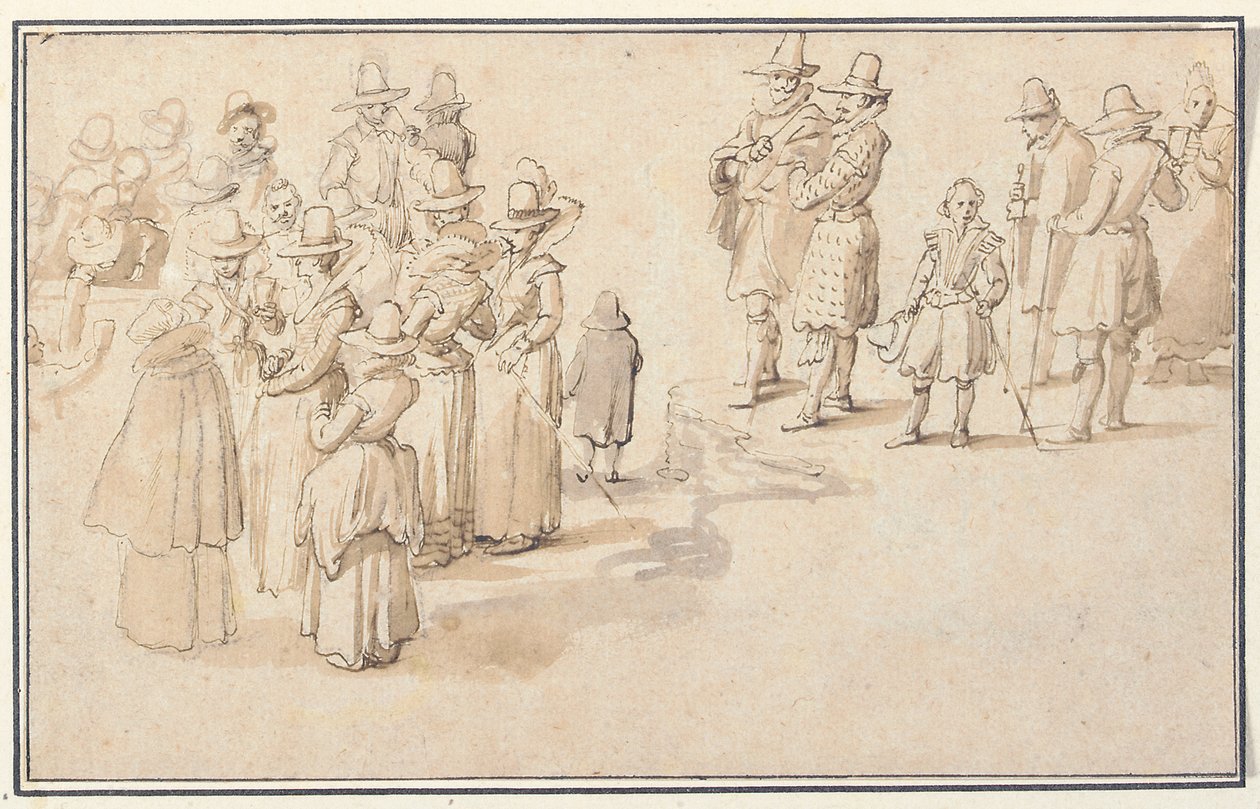 Kaynak suyu içen zarif bir şirket by Jan the Elder Brueghel