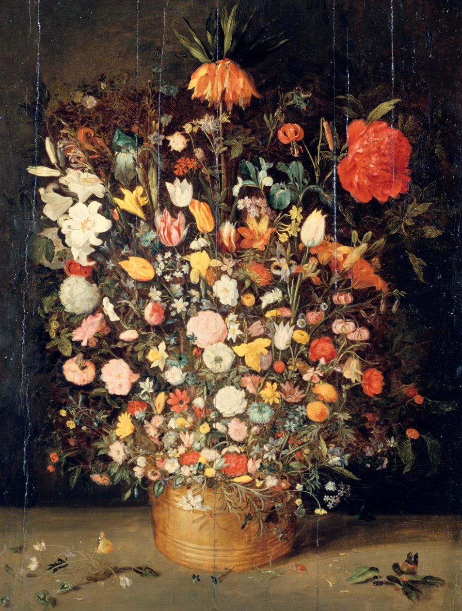 Ahşap Vazoda Çiçek Buketi, 1603 by Jan the Elder Brueghel