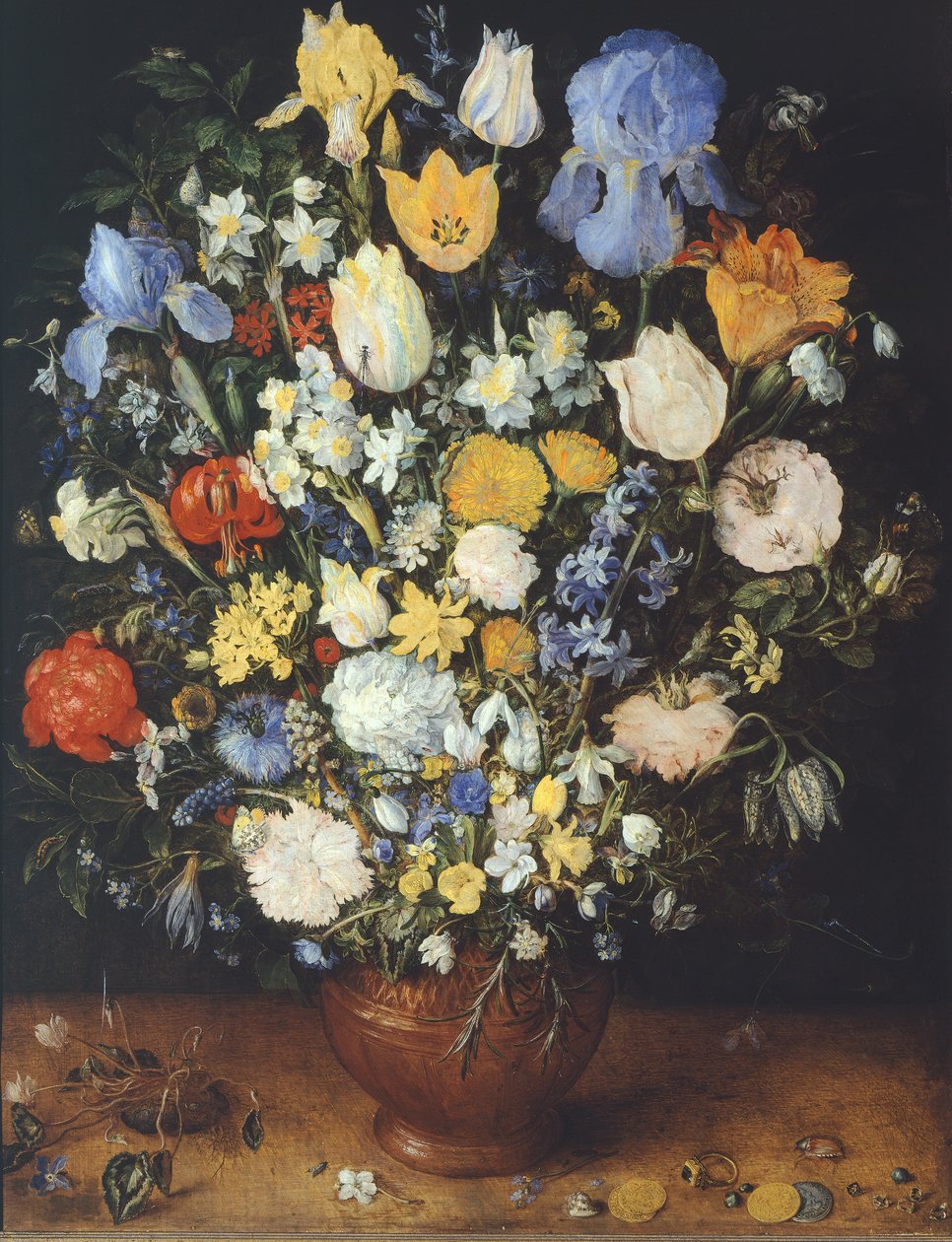 Seramik vazoda çiçek buketi by Jan the Elder Brueghel
