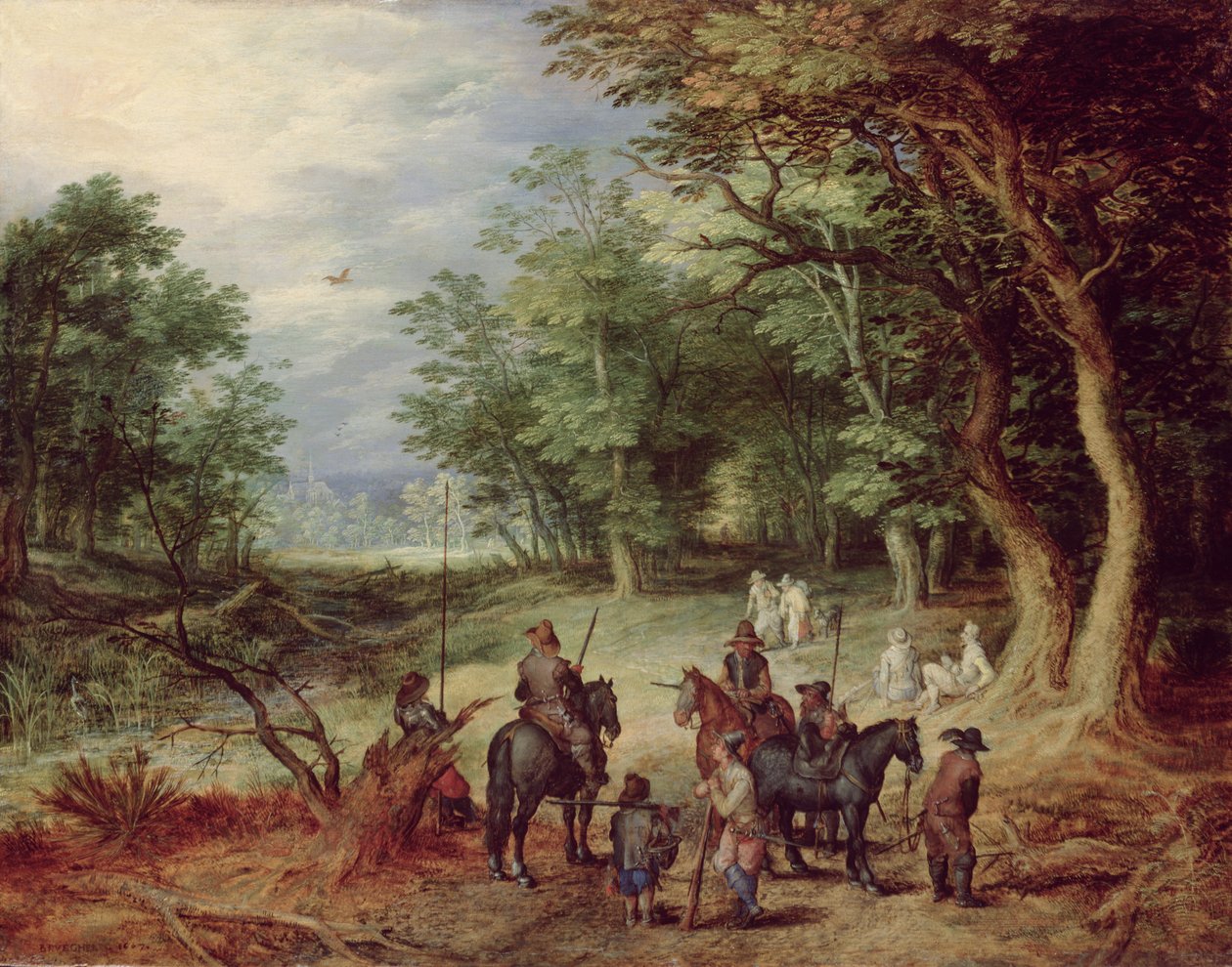 Bir Açıklıkta Saha Kampı, 1607 by Jan the Elder Brueghel