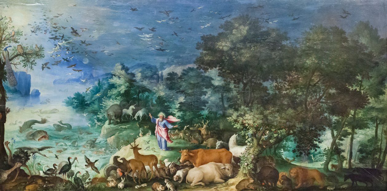 Hayvanların yaratılmasıyla manzara by Jan the Elder Brueghel