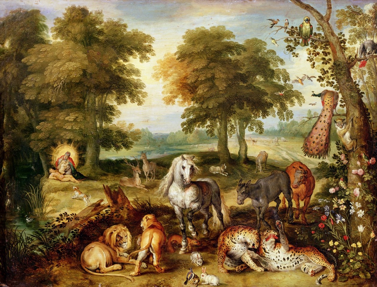 Yeryüzündeki cennet (bakır üzerine yağ) by Jan the Elder Brueghel