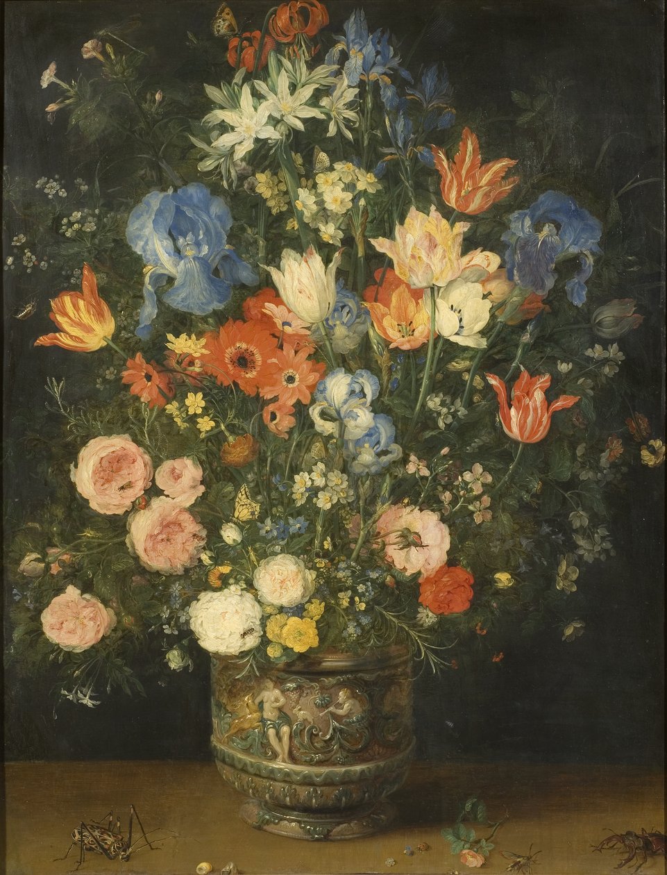 Heykel Kavanozda Çiçeklerle Natürmort, c.1620-24 by Jan the Elder Brueghel