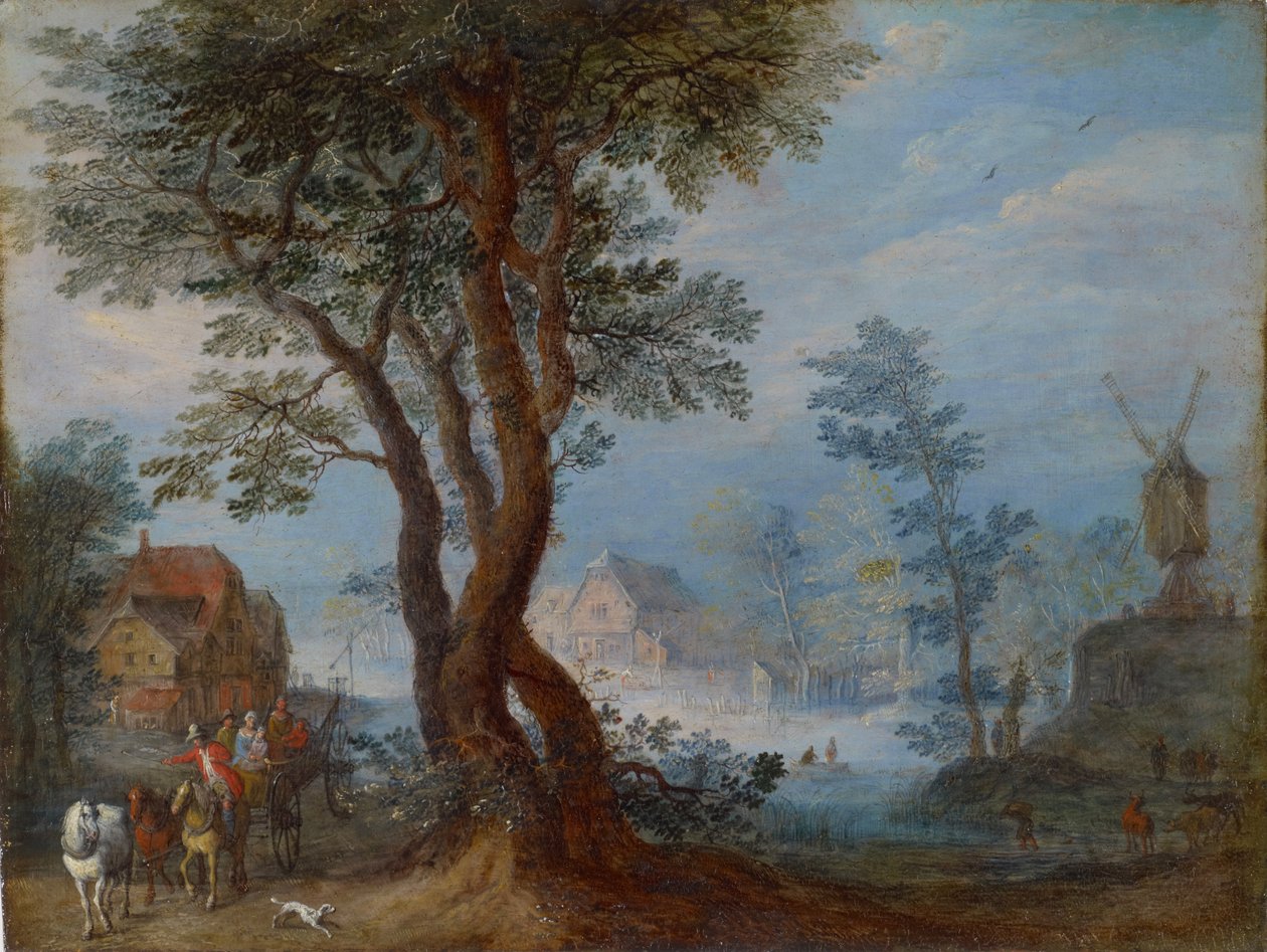 Figürlü köy manzarası, c.1603 by Jan the Elder Brueghel