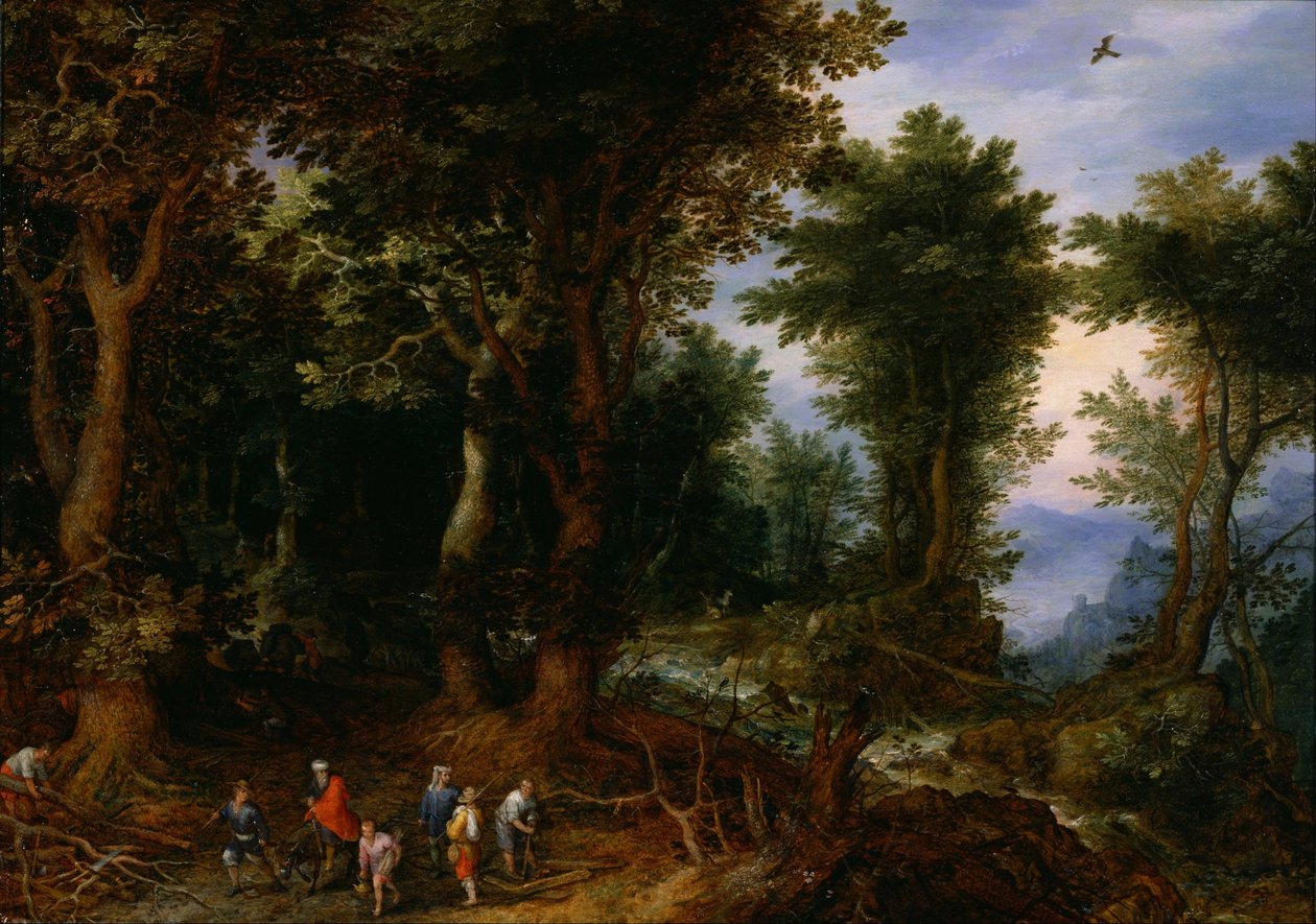 İbrahim ve İshak ile Ormanlık Manzara, 1599 by Jan the Elder Brueghel