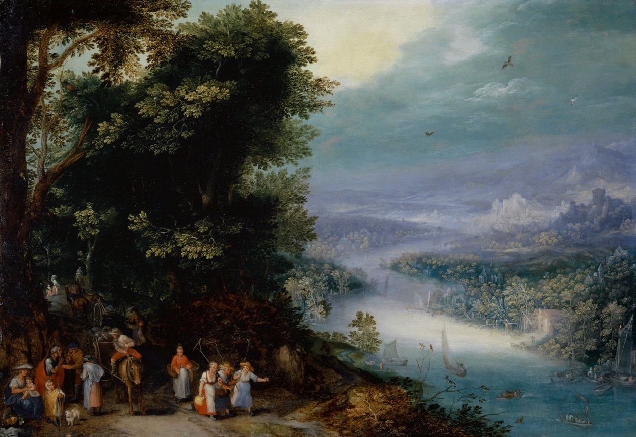Yollu ormanlık nehir vadisi, c.1602 by Jan the Elder Brueghel