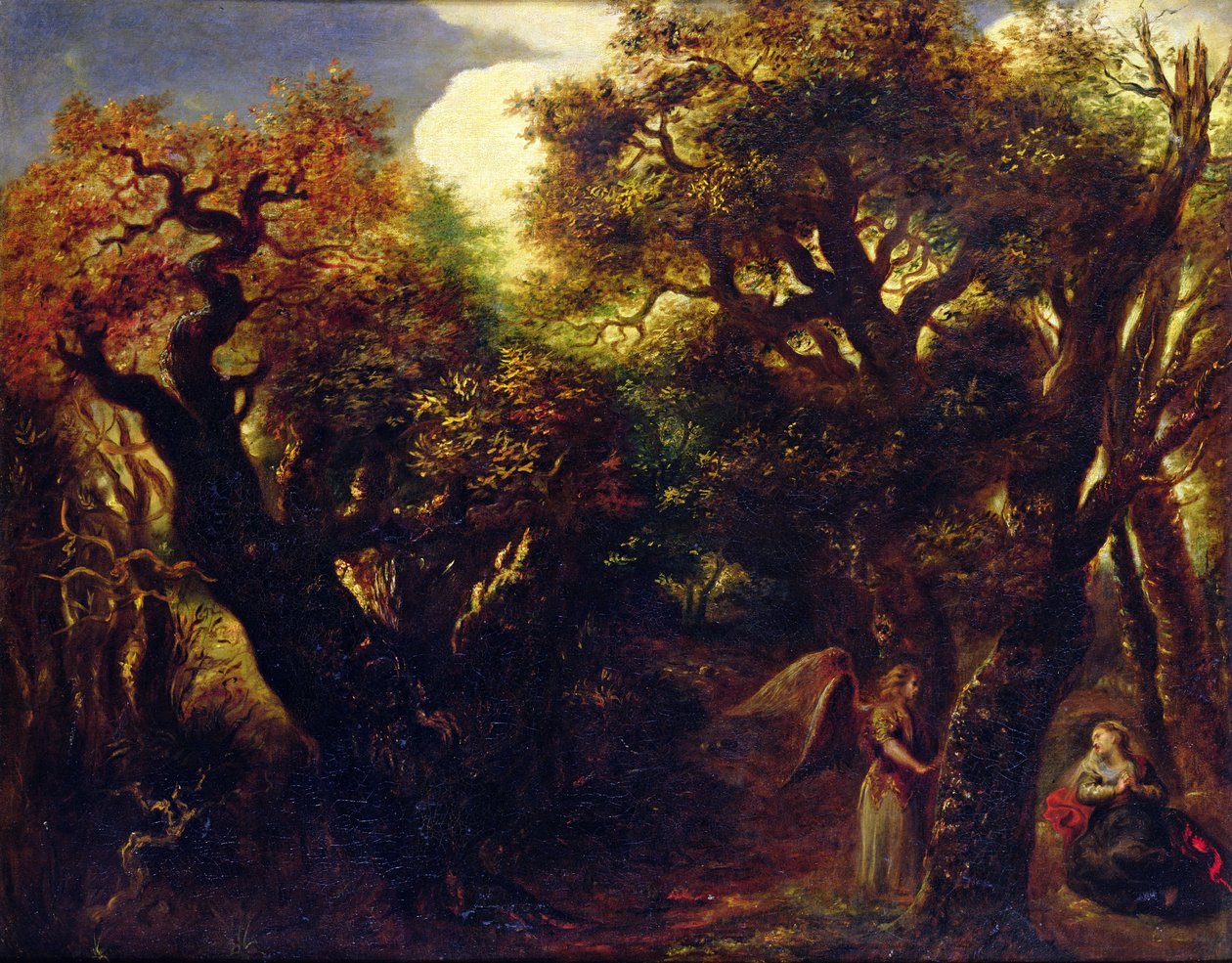 Hacer ve Melek ile Ormanlık Manzara, c.1645 by Jan the Elder Lievens