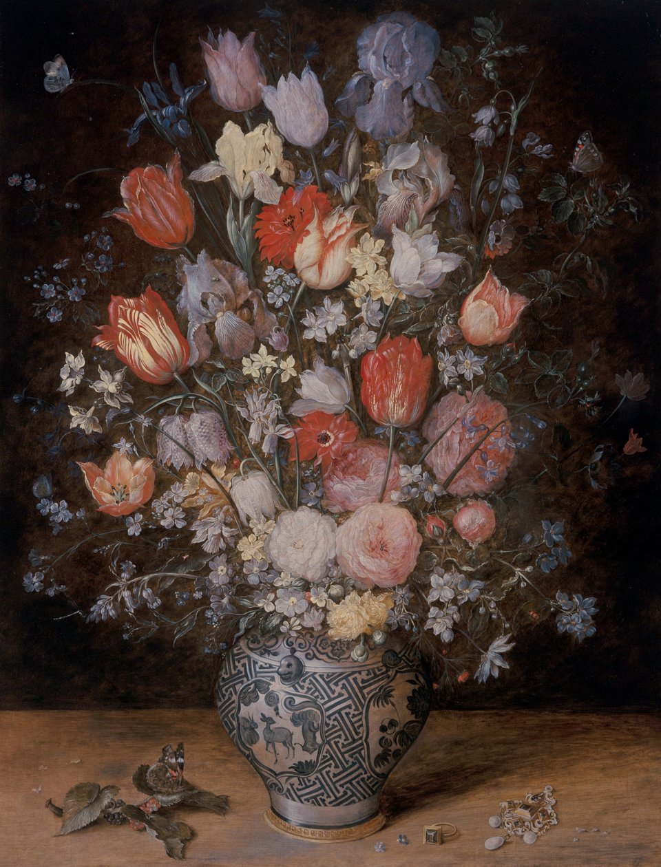 Ahşap Küvette Çiçeklerin Natürmortu by Jan the Younger Brueghel