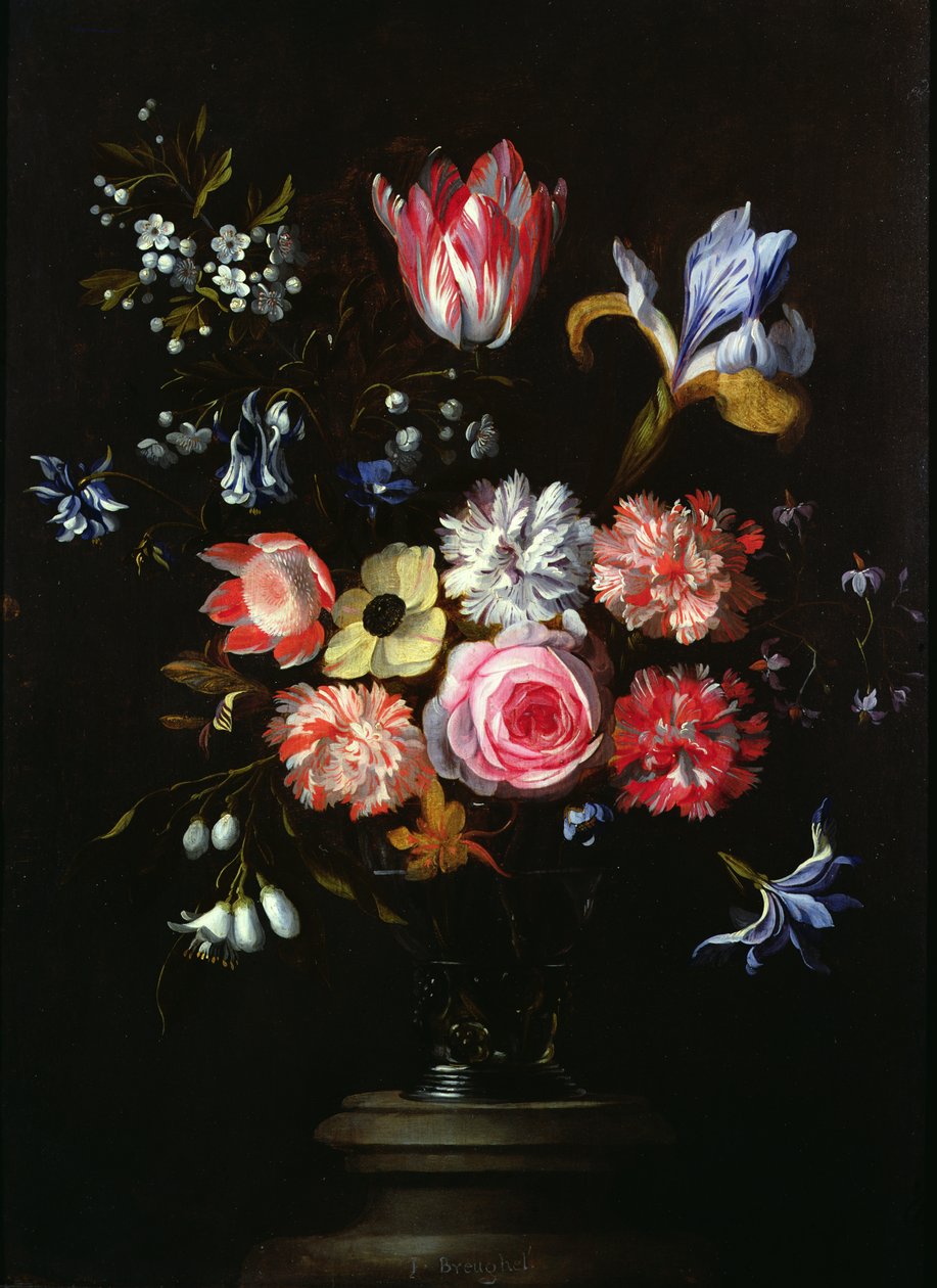 Çiçeklerin Natürmortu (panelde yağlı boya) by Jan the Younger Brueghel