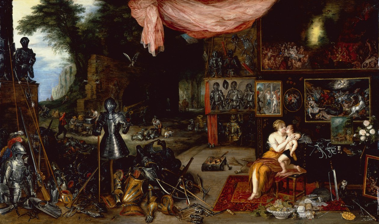 Beş Duyu, Dokunma (panelde yağ) by Jan the Younger Brueghel