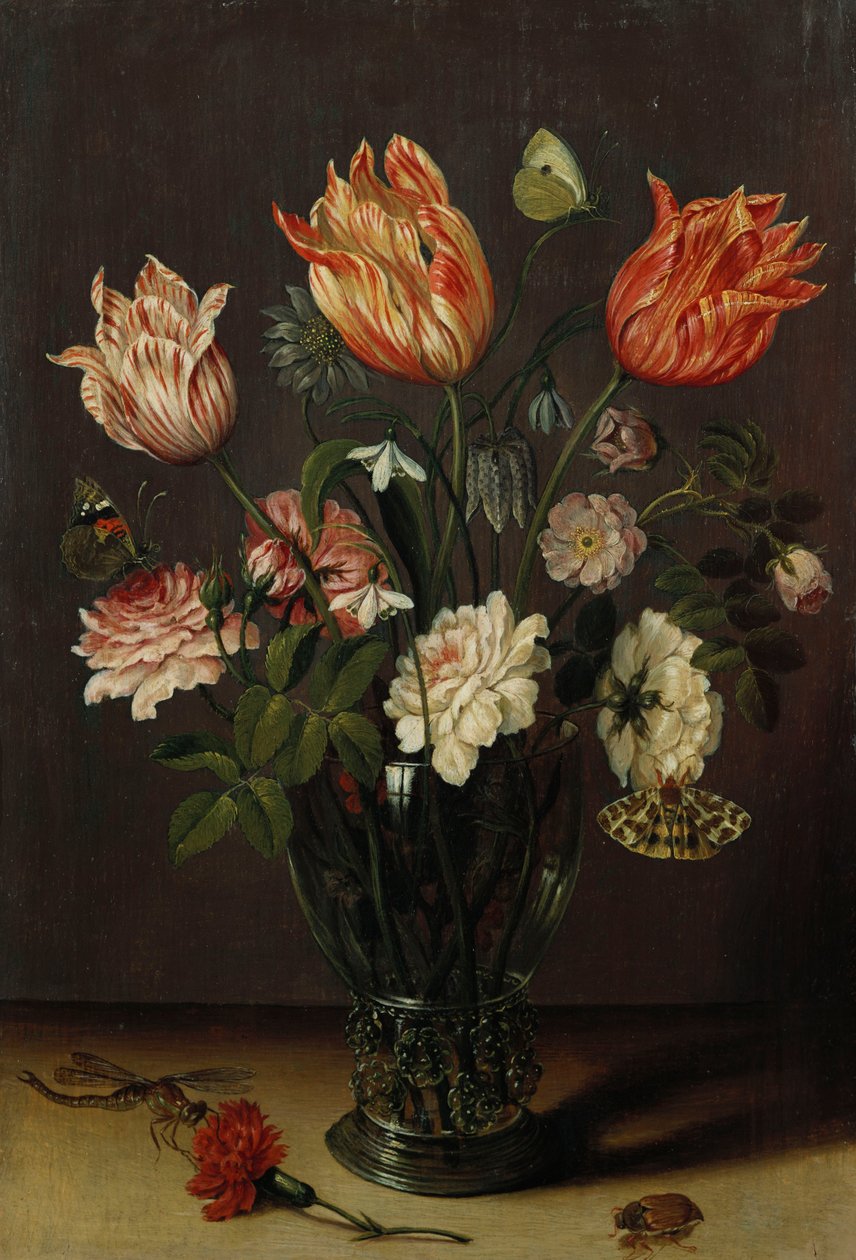 Masada Bardakta Diğer Çiçeklerle Laleler by Jan Brueghel the Younger