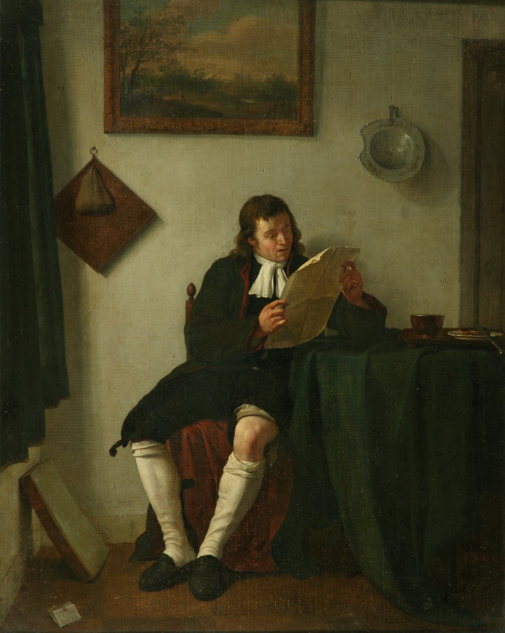 Okuyan Bir Adamla İç Mekan by Jan the Younger Ekels