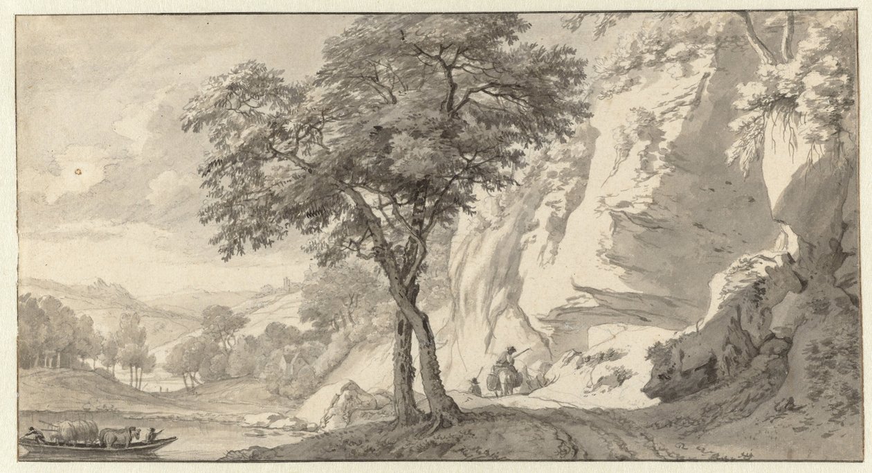 Feribotla Dağ Manzarası by Jan van Aken