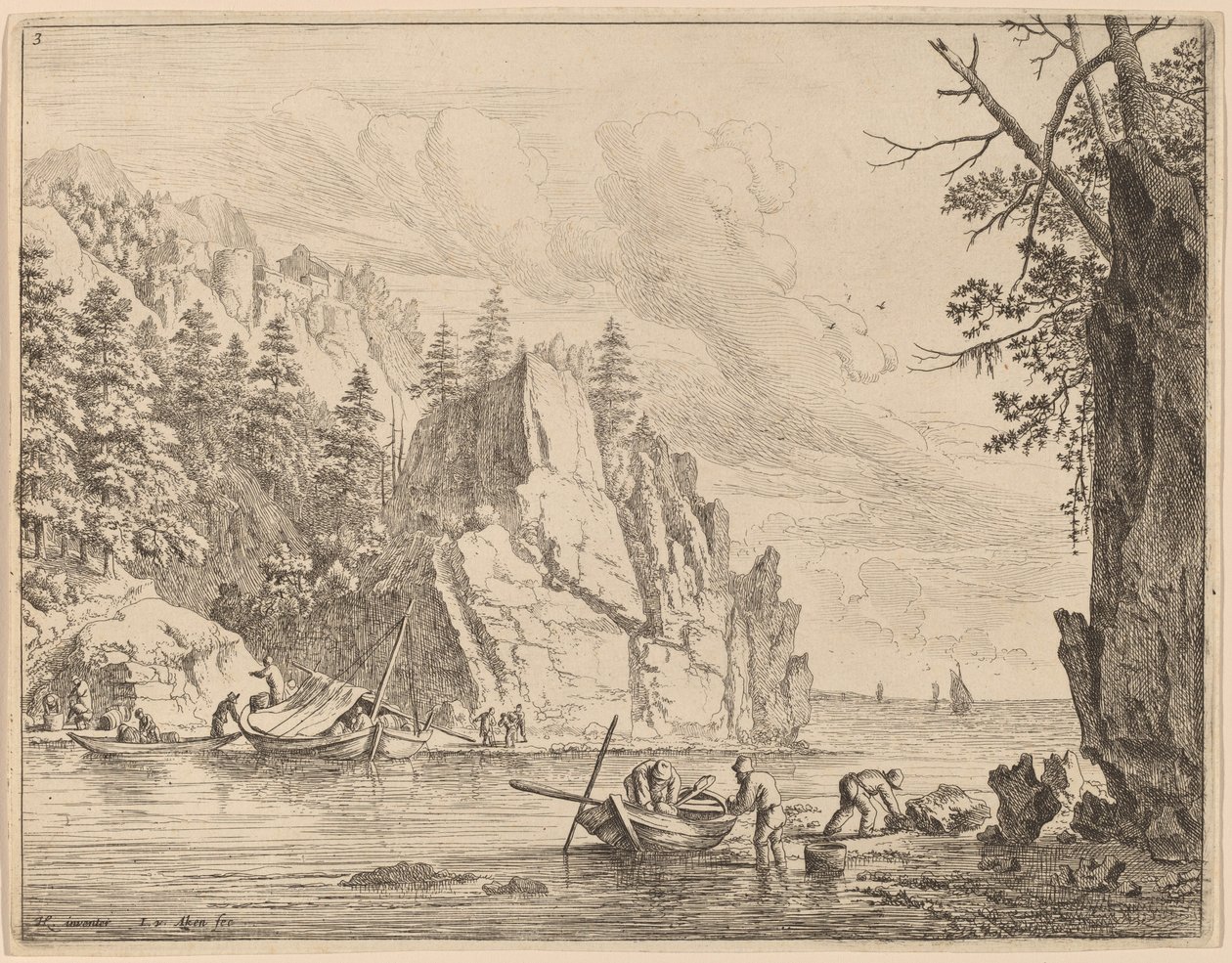 Ren Nehri manzarası by Jan van Aken after Herman Saftleven