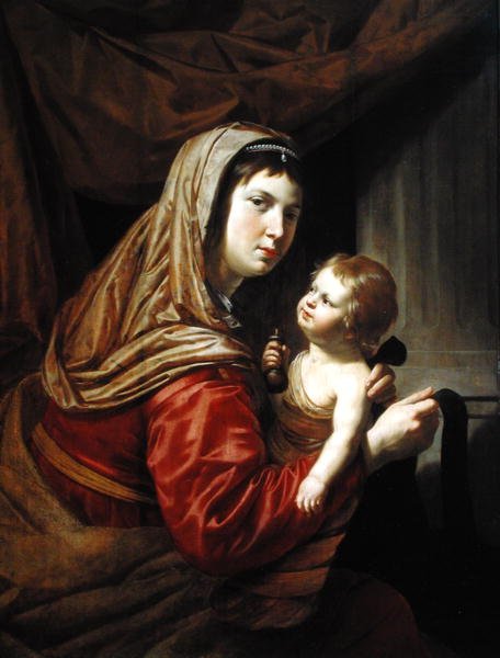 Madonna ve Çocuk (panelde yağ) by Jan van Bijlert or Bylert