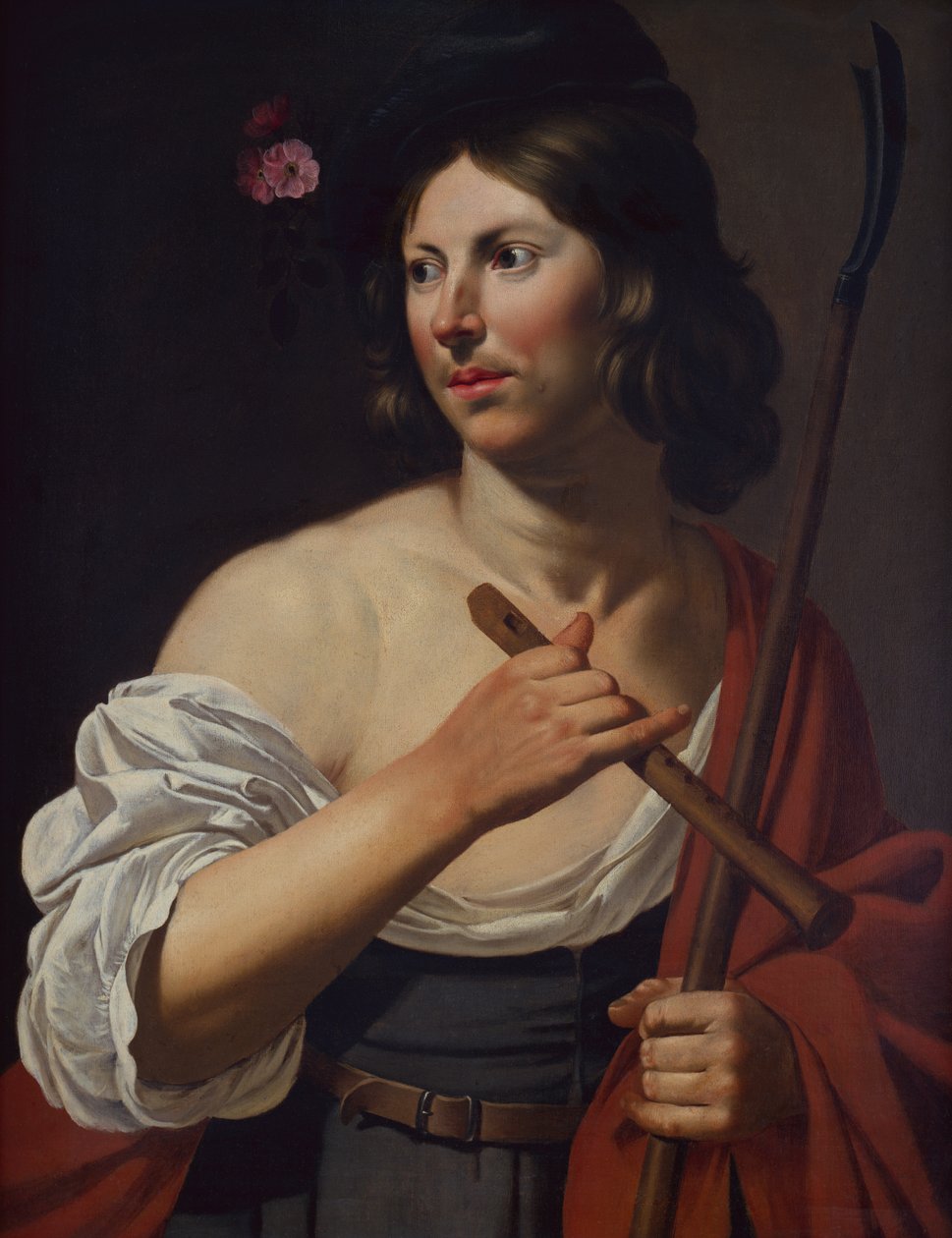 Bir Hırsız ve Flüt tutan Çoban Çocuk (tuval üzerine yağlı boya) by Jan van Bijlert or Bylert