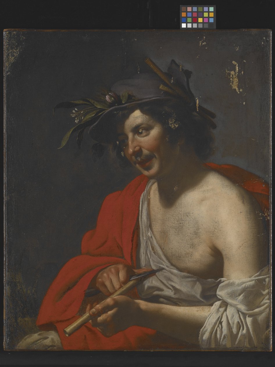 Çoban Flütünü Kırpıyor (tuval üzerine yağlıboya) by Jan van Bijlert or Bylert