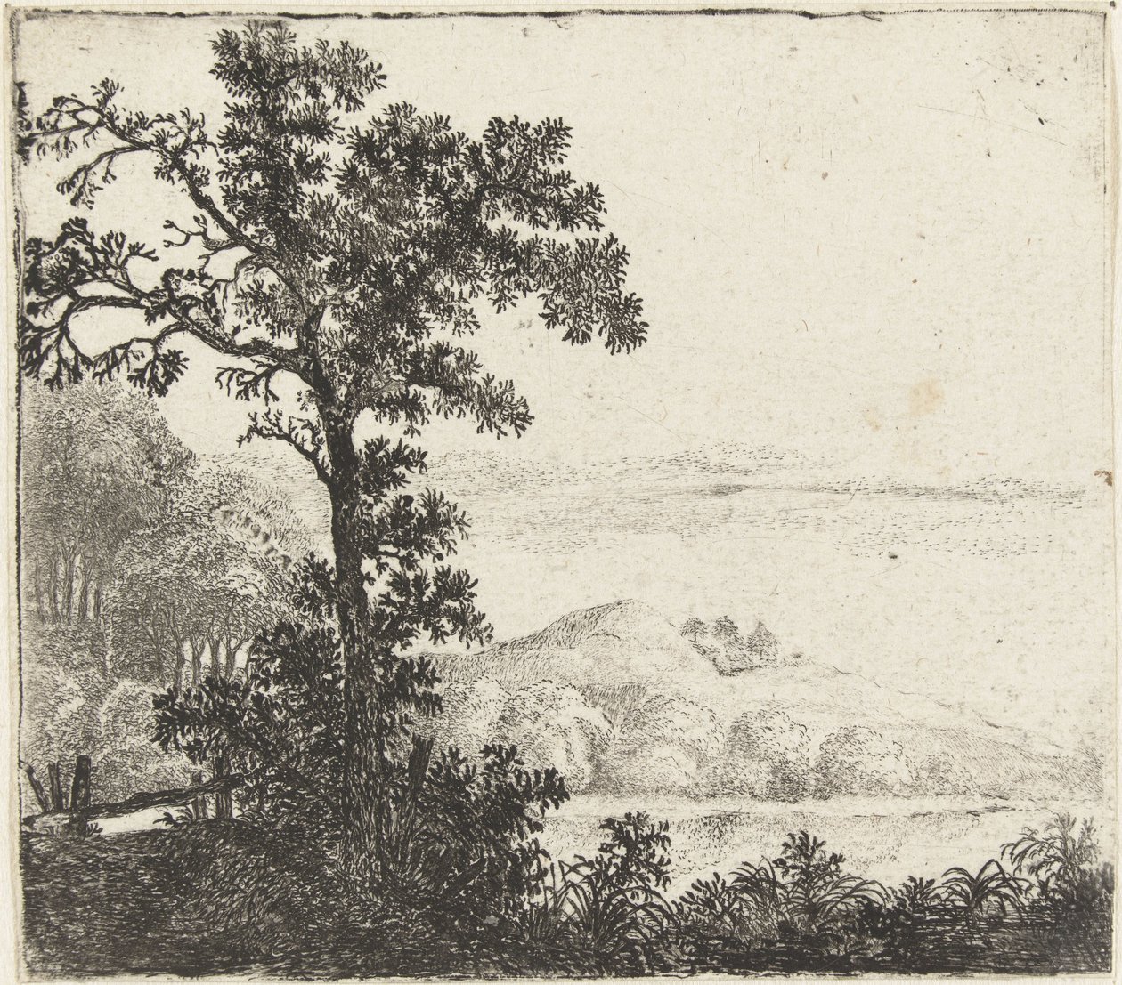 Bir nehir kıyısında ağaç ile manzara by Jan van Brosterhuyzen