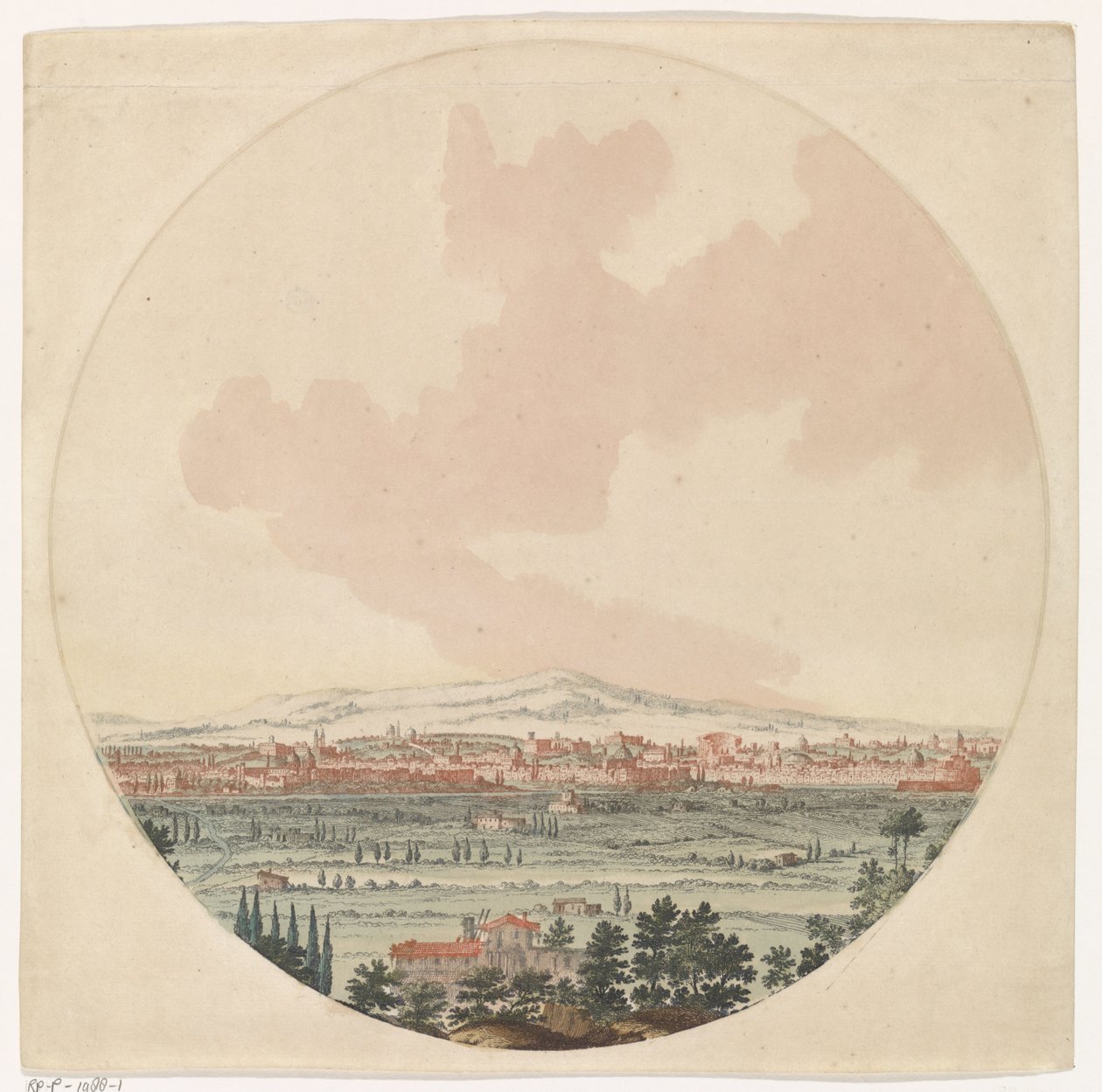 Roma şehrinin ve çevredeki manzaranın görünümü by Jan van Call (I) (possibly)