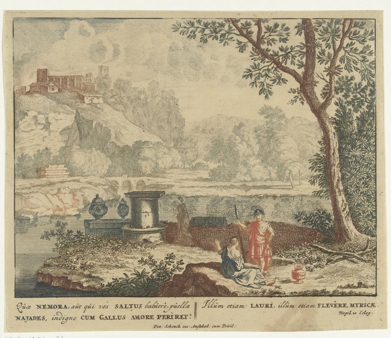 Kurbanlık bir sunakta dua eden adam Virgil'in şiir koleksiyonu Bucolica'dan sahneler (serinin adı) by Jan van Call (I)