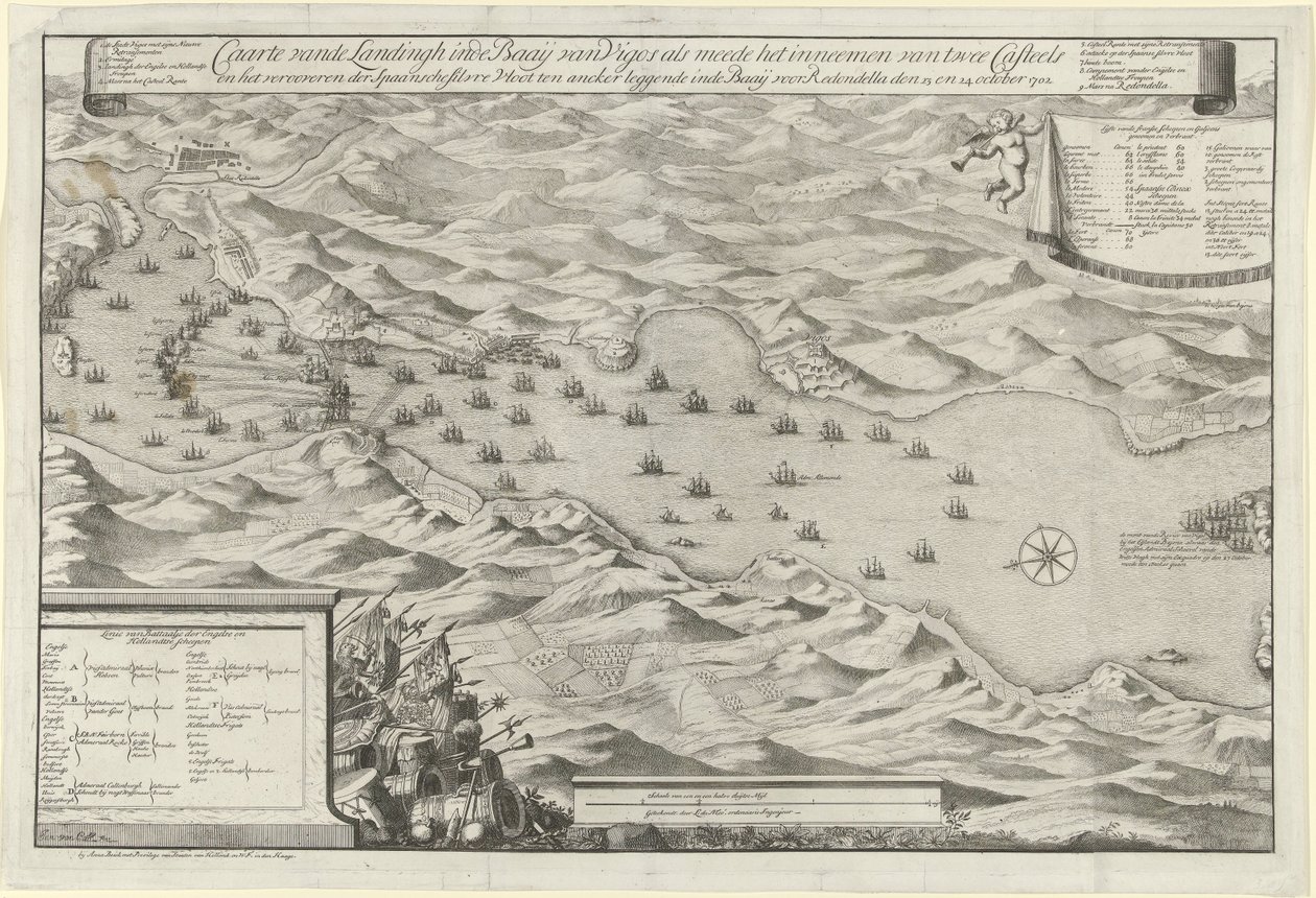Vigo Körfezi Savaşı ve İspanyol Gümüş Filosunun Ele Geçirilmesi, 1702 Caarte vande Landingh, iki Casteel