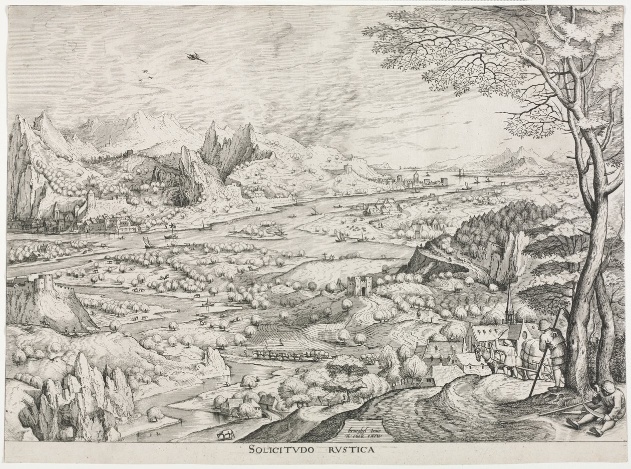 Büyük Manzaralar: Rustik Yalnızlık, c. 1555-1558. by Jan van Doetechum