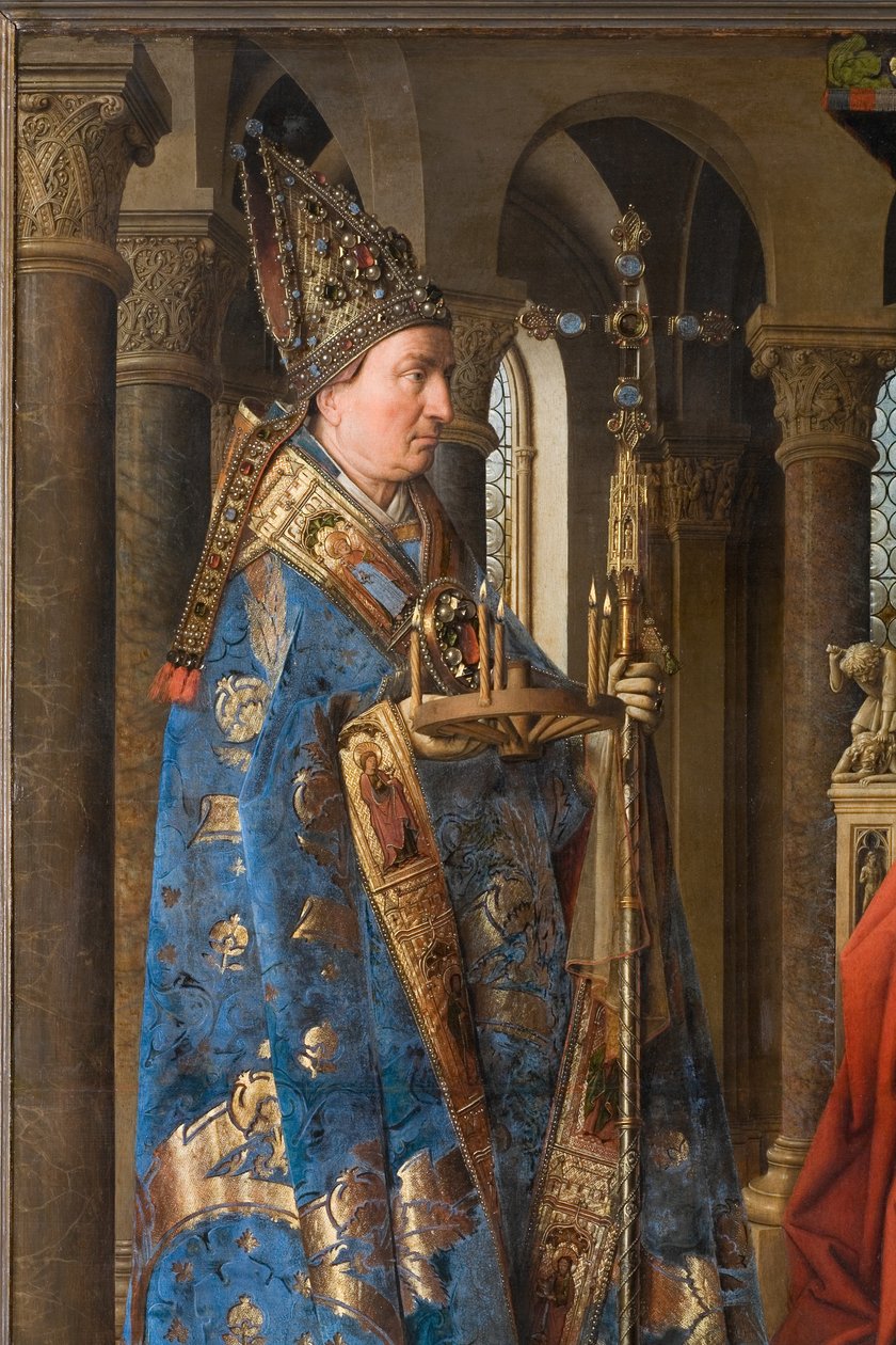 Canon Joris van der Paele ile Bakire ve Çocuk Detayı by Jan van Eyck
