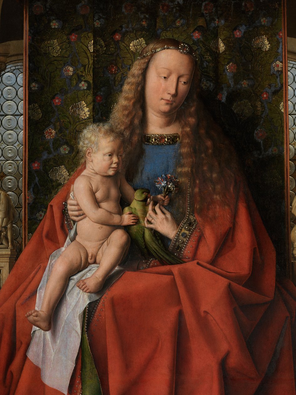 Canon Joris van der Paele ile Bakire ve Çocuk Detayı by Jan van Eyck