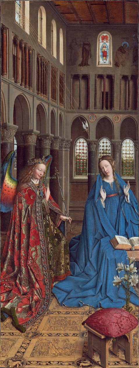 Duyuru, c. 1434- 36 (tuval üzerine yağlı boya) by Jan van Eyck