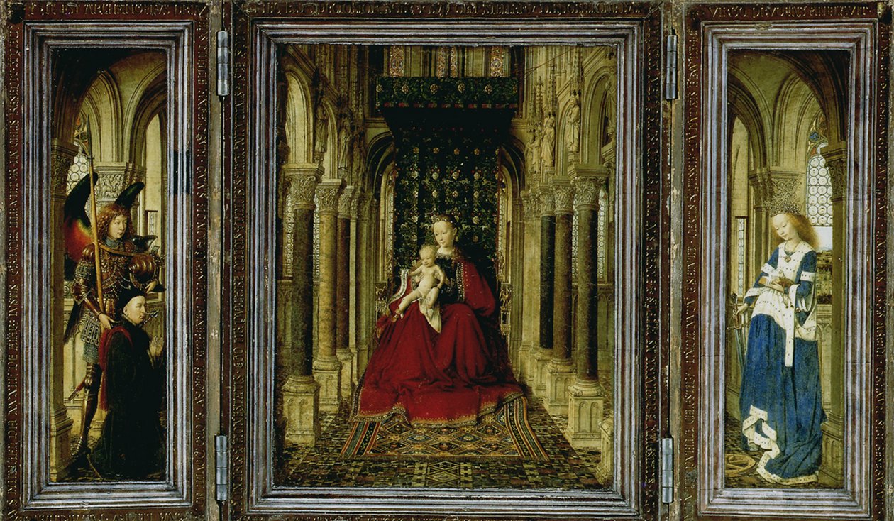 Dresden Altarpiece Üçlü Parçası, 1437 by Jan van Eyck