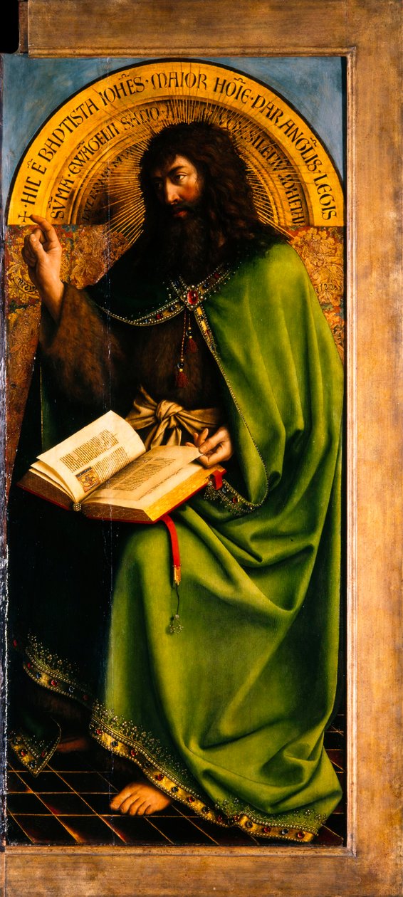 Ghent Altarpiece. Mistik Kuzuya Tapınma: Vaftizci Yahya, 1432. by Jan van Eyck