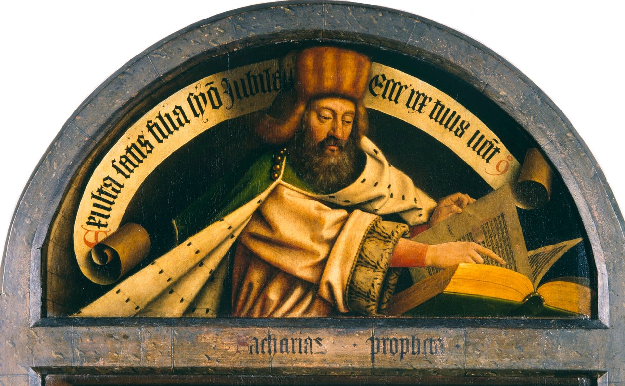 Ghent Altarpiece. Mistik Kuzuya Tapınma: Peygamber Zekeriya, 1432. by Jan van Eyck