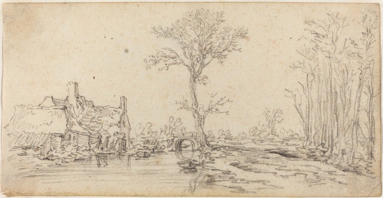 Nehir kenarında yazlık by Jan van Goyen