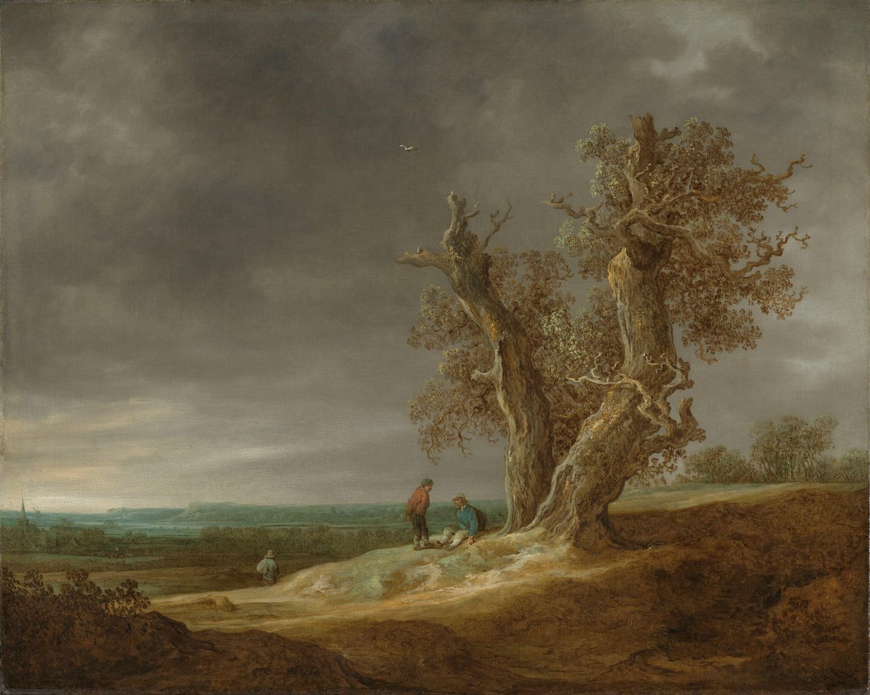 İki Meşe ile Peyzaj by Jan van Goyen