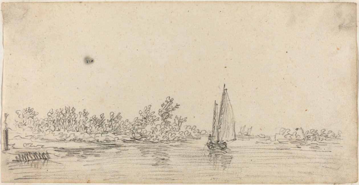 Bir Haliçte Yelkenli by Jan van Goyen