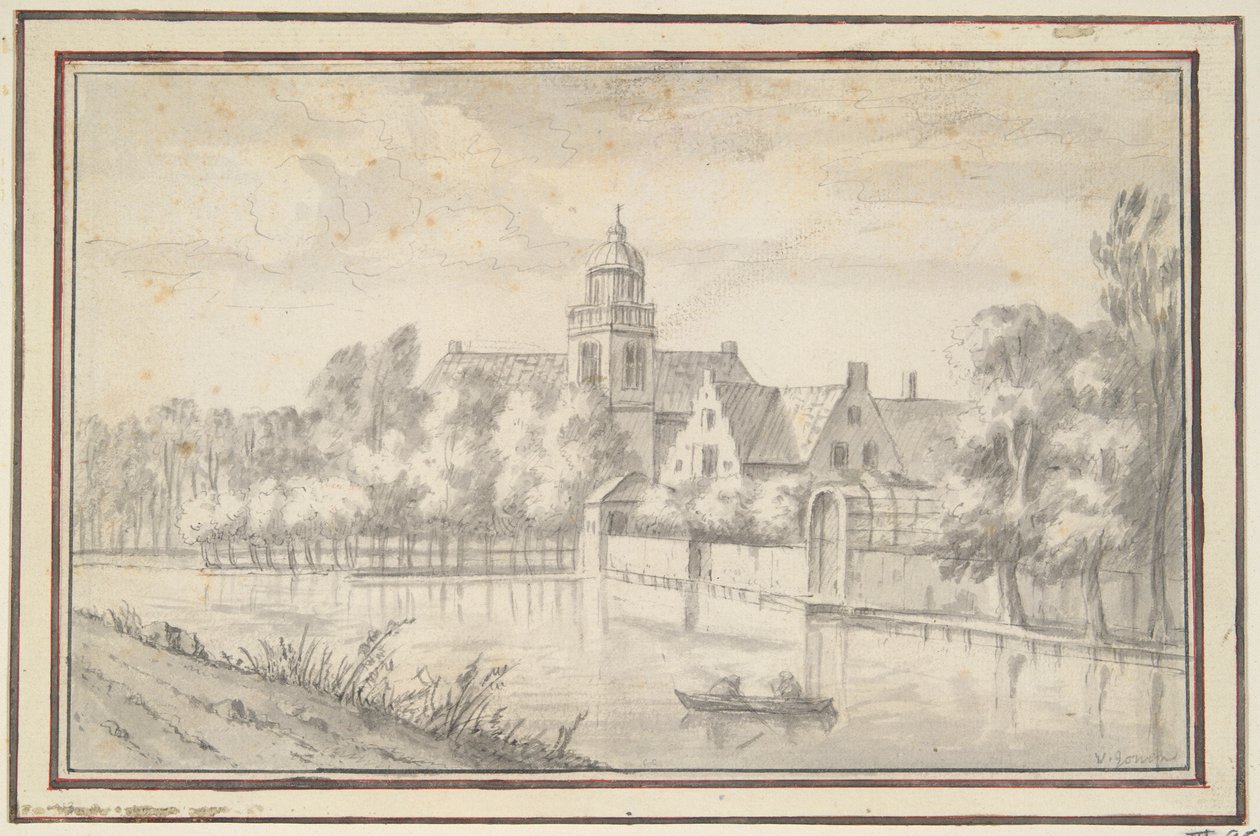 Nehirdeki Kale ve Evin Görünümü by Jan van Goyen