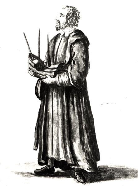 Venedik Arsenalinde Bir Deniz Mimarı (kağıt üzerine suluboya) (s/b fotoğraf) by Jan van Grevenbroeck
