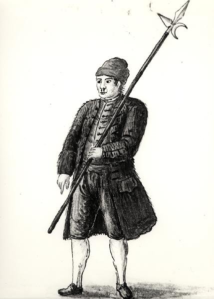 Venedik Arsenalinden Bir İşçi (kağıt üzerine sulu boya) (s/b fotoğraf) by Jan van Grevenbroeck