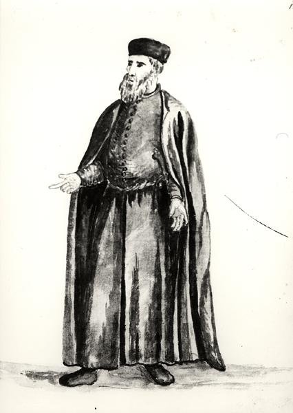 Venedik Arsenalinden İşçilerin Lideri (kağıt üzerine sulu boya) (s/b fotoğraf) by Jan van Grevenbroeck