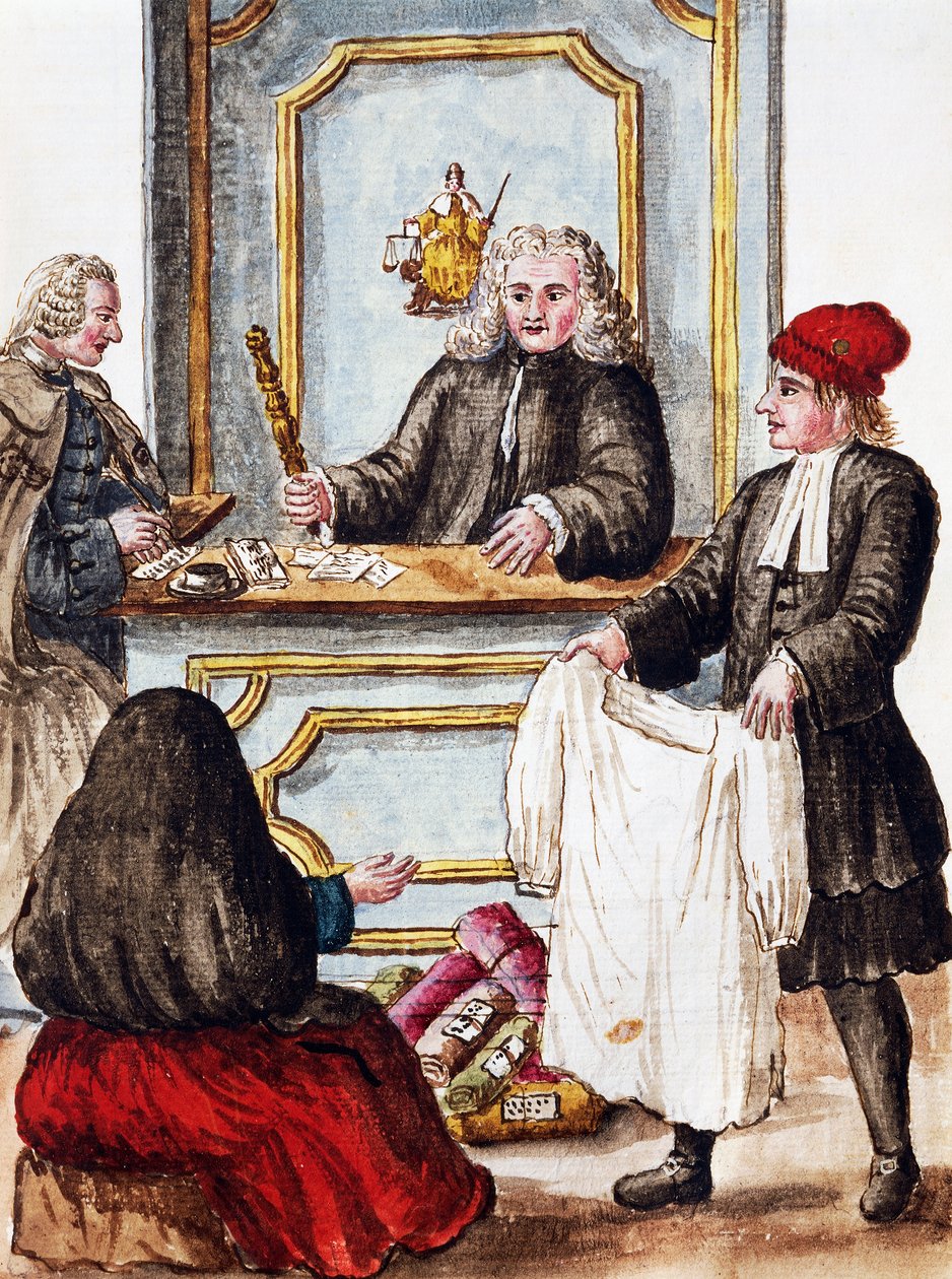 Rehin dükkanı, Jan Grevenbroeck (1731-1807), suluboya, İtalya tarafından hazırlanan Venedik kostümlerinin Illustrated kitabından illüstrasyon by Jan van Grevenbroeck