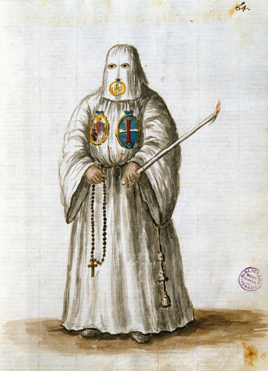 Sienalı St. Bernard Kardeşlik Birliği Cübbeleri (kağıt üzerinde kalem & mürekkep ve wc) by Jan van Grevenbroeck