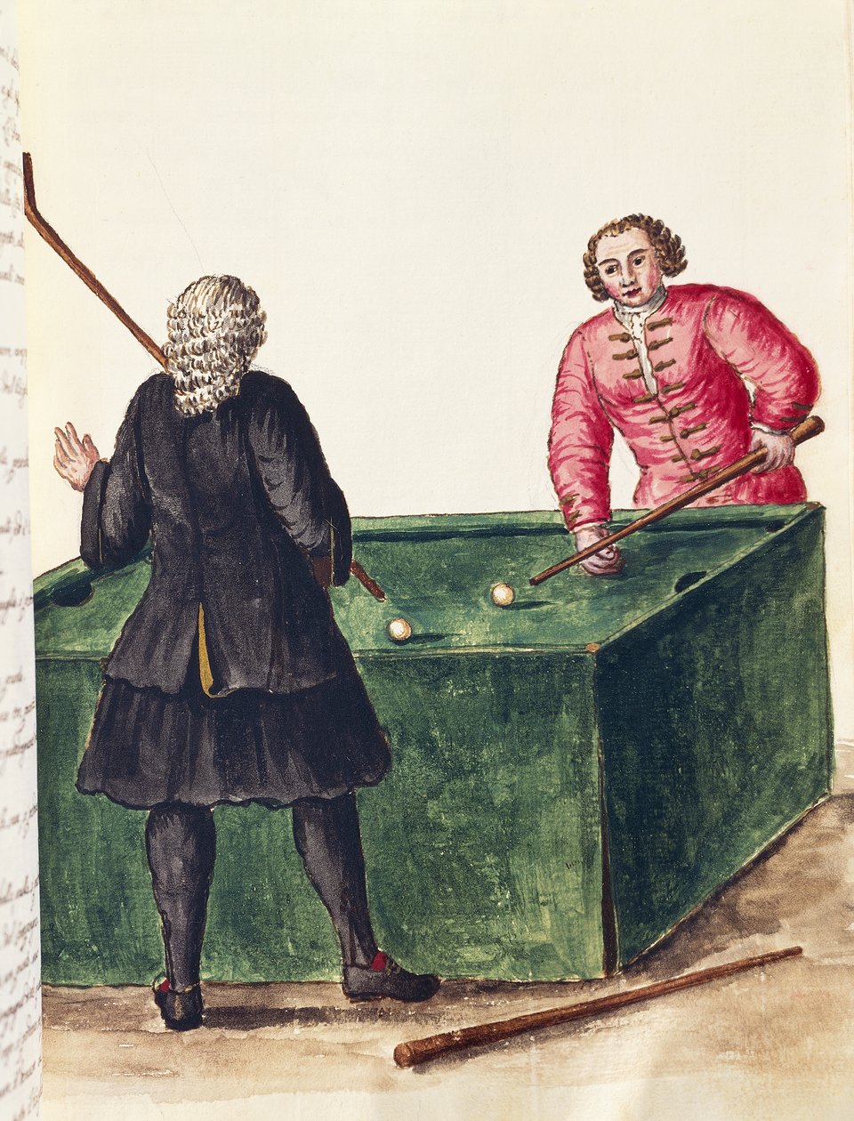 Bilardo oynayan iki Venedikli asilzade, Jan Grevenbroeck (1731-1807), gravür, İtalya by Jan van Grevenbroeck