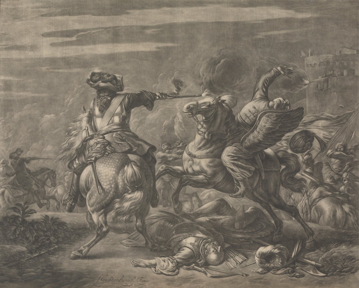 Savaş Sahnesi - Bir Türk'ün Ölümü by Jan van Huchtenburg