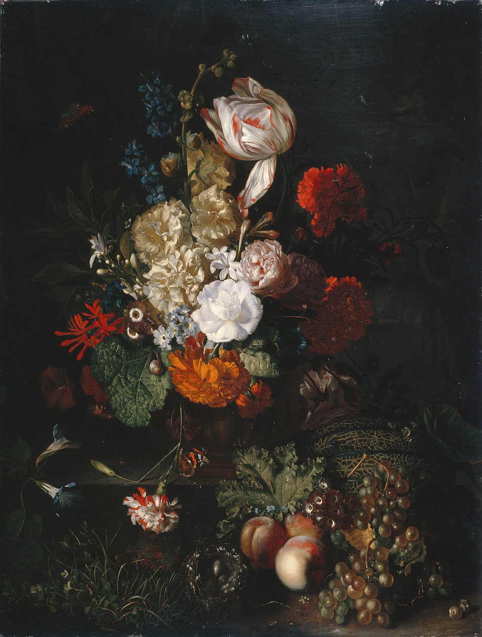 Natürmort: Çiçekler ve Meyveler, 1700-20 dolayları (panel üzerine yağlıboya) by Jan van Huysum