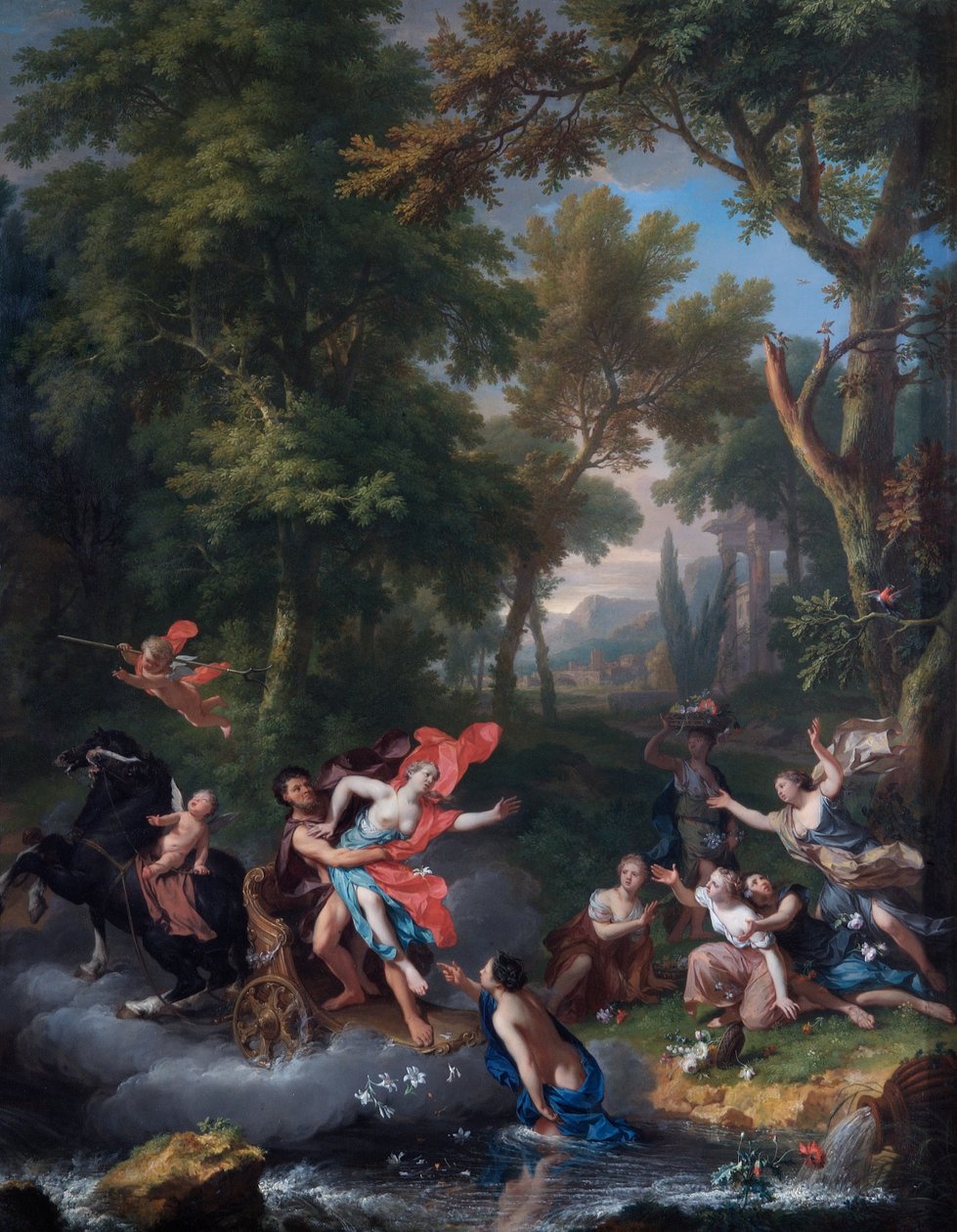 The Rape of Proserpina (meşe panel üzerine yağlı boya) by Jan van Huysum