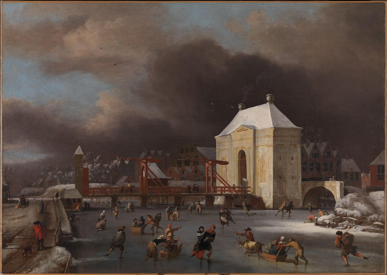 Amsterdam'daki Heiligewegspoort'un görünümü, 1660-80 dolayları (tuval üzerine yağlı boya) by Jan van III Kessel