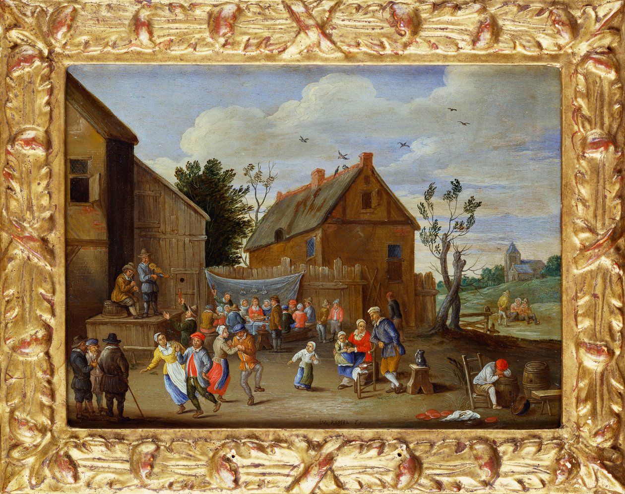 Hanın Avlusunda Düğün Ziyafeti by Jan van Kessel