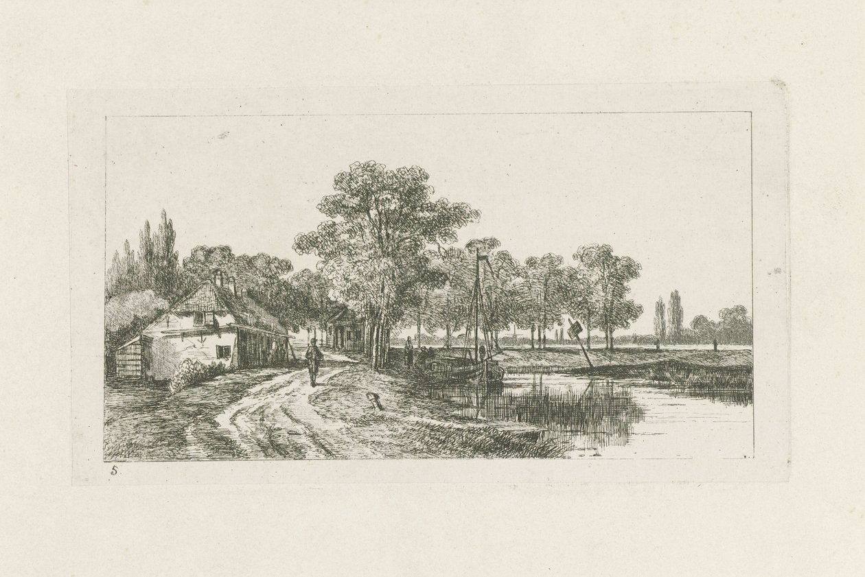 Demirli tekne ile manzara Utrecht bölgeleri (dizi başlığı) by Jan van Lokhorst