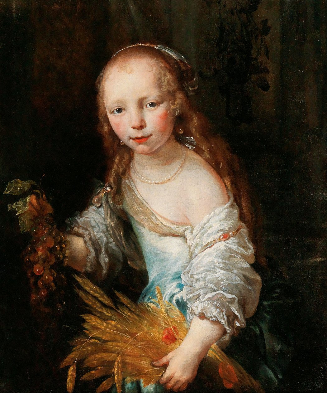 Ceres olarak genç bir kızın portresi, c. 1670. by Jan van Noordt